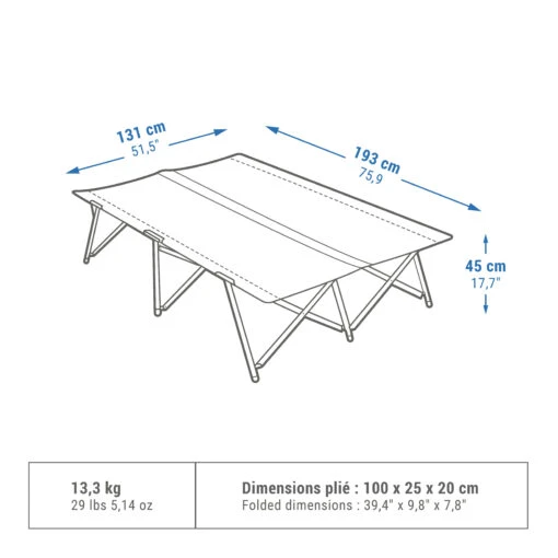 Quechua CAMP BED FOR CAMPING - DOUBLE CAMP BED SECOND 130 CM -Quechua Shop k7ab99211696e3c70649570f94c0f1162 scaled