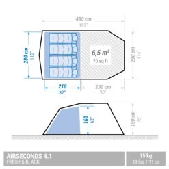 Quechua 4 Man Inflatable Blackout Tent -Quechua Shop k901699d3198e0e231cbf14a2298c8aaa