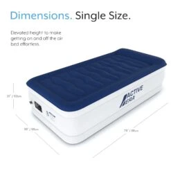 Single Comfort Plus Air Bed – Navy/White -Quechua Shop keea0c8795e789d6f029d2dd29aff483a