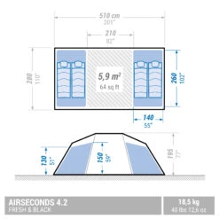 Quechua 4 Man Inflatable Blackout Tent -Quechua Shop kfdc1f23240a33d45bb7d07064fed5e20